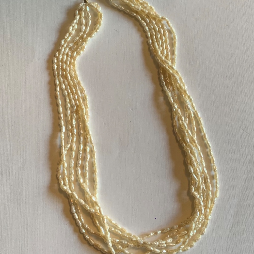 Freshwater Pearl Six Strand Necklace 14kt Clasp